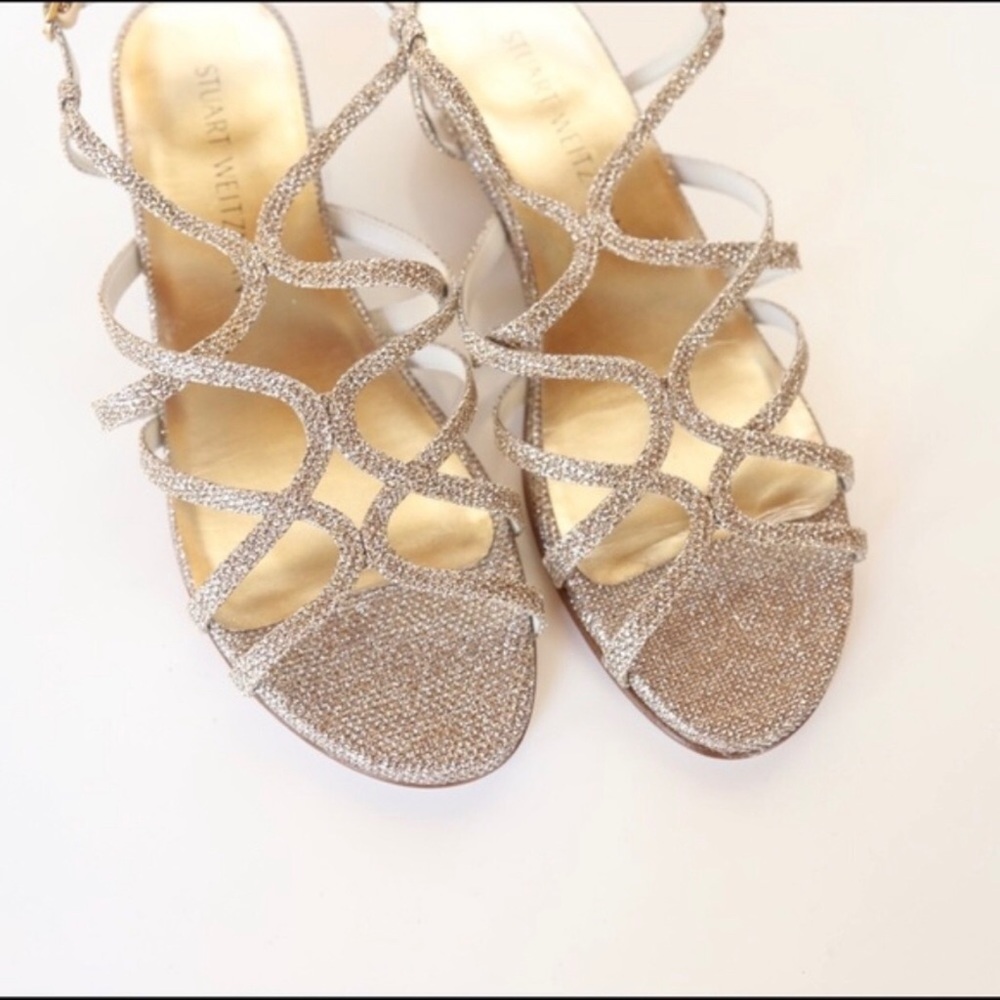 Stuart Weitzman Turning Down Glitter Sandal